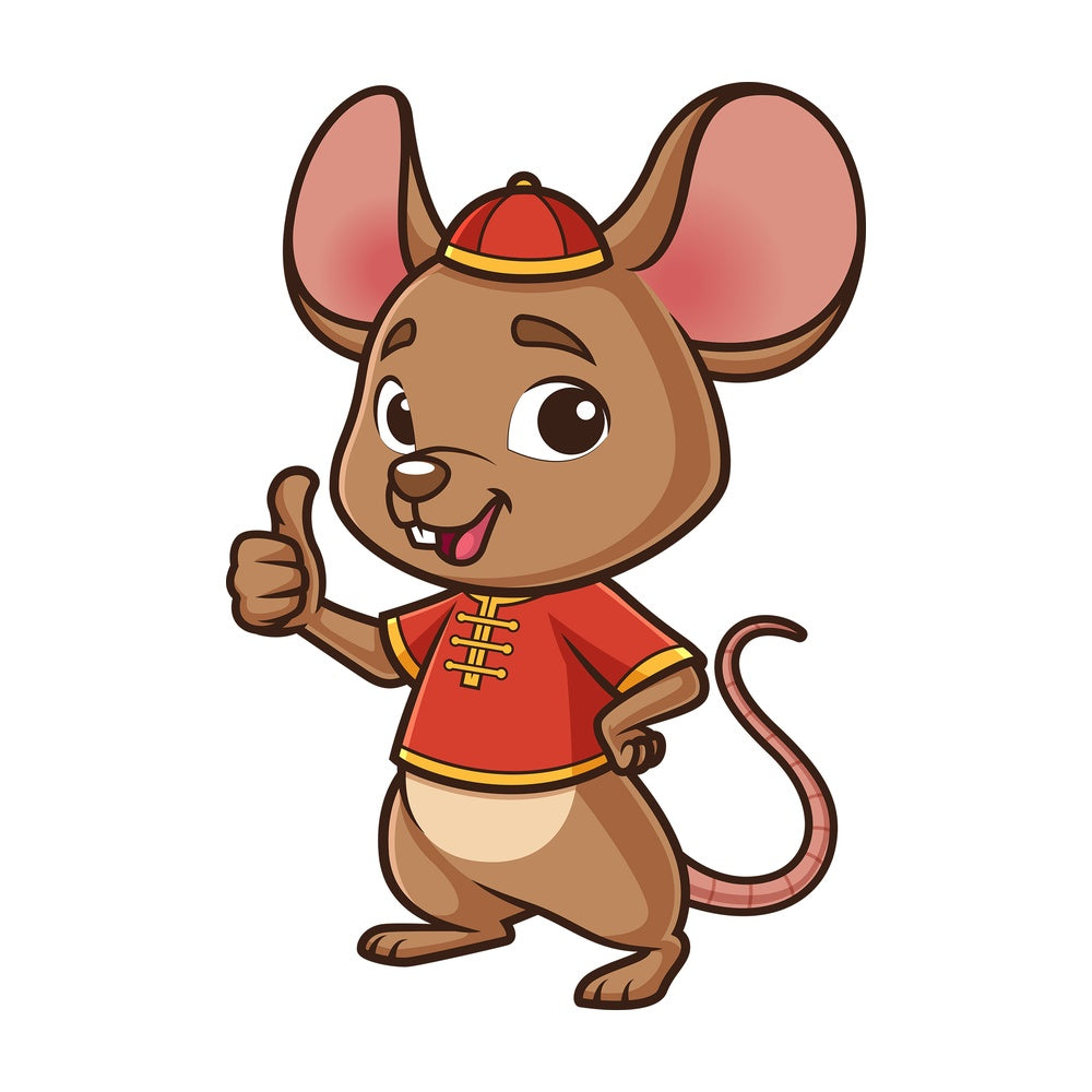 Chinese new year rat thumbs up. PNG - JPG and vector EPS (infinitely scalable).