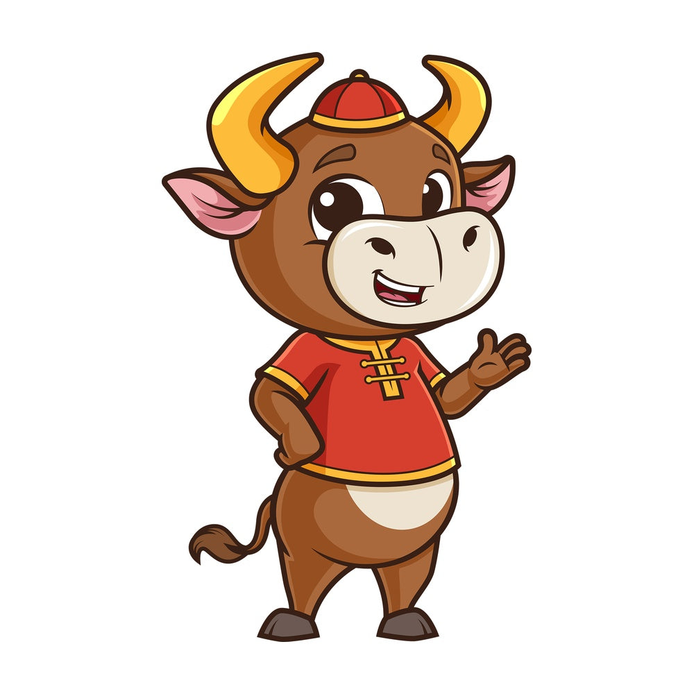 Chinese happy new year ox. PNG - JPG and vector EPS (infinitely scalable).