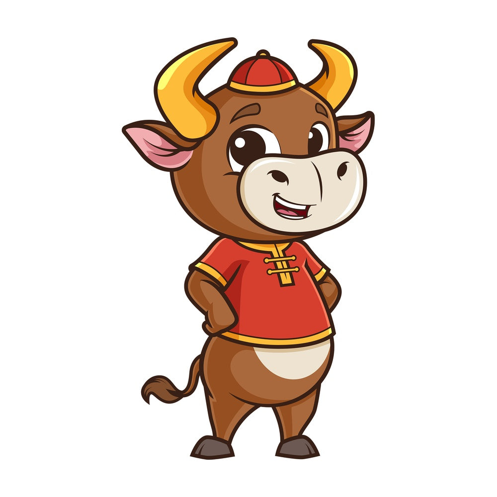 Cute chinese new year ox. PNG - JPG and vector EPS (infinitely scalable).