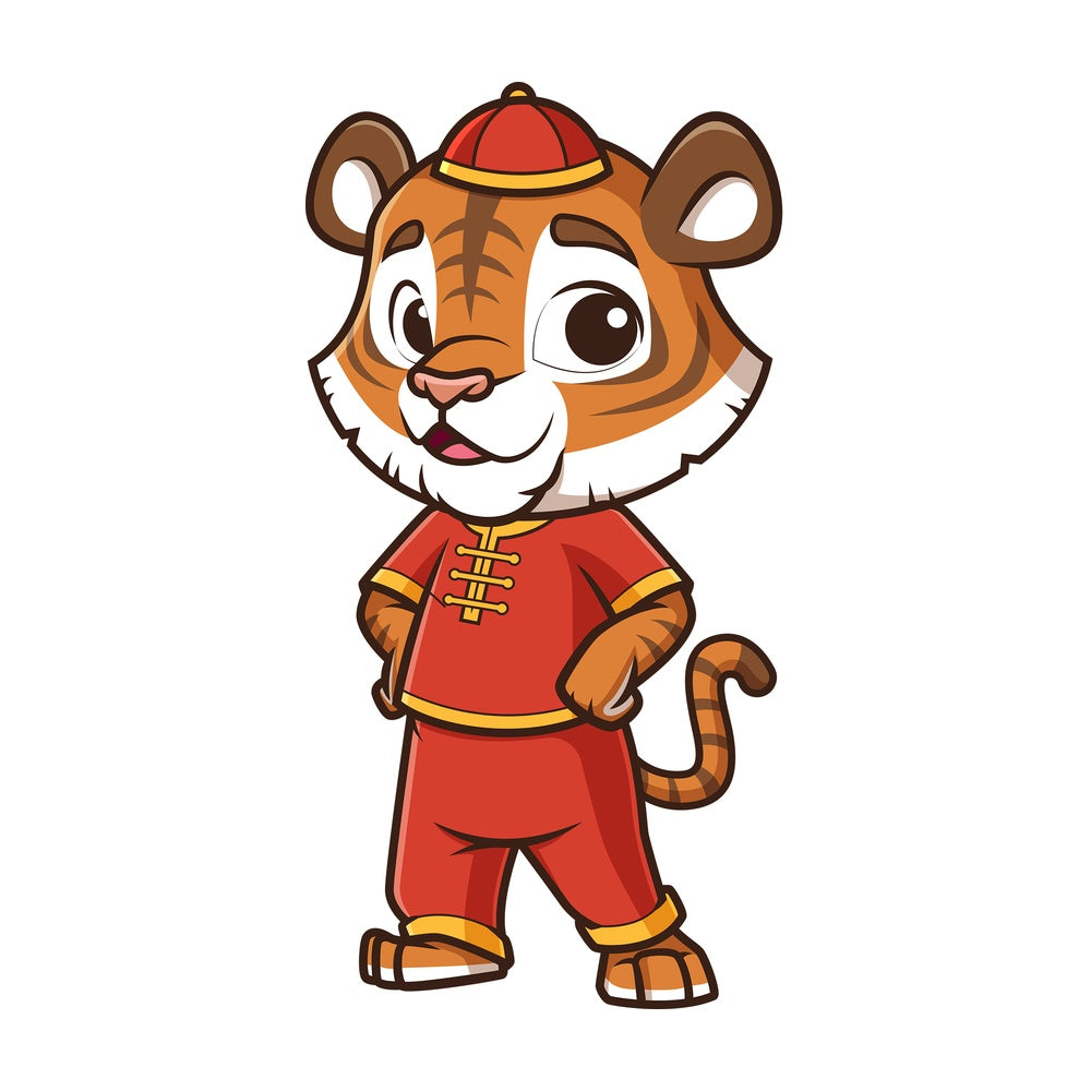 Cute chinese new year tiger. PNG - JPG and vector EPS (infinitely scalable).