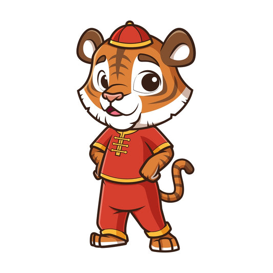 Cute chinese new year tiger. PNG - JPG and vector EPS (infinitely scalable).