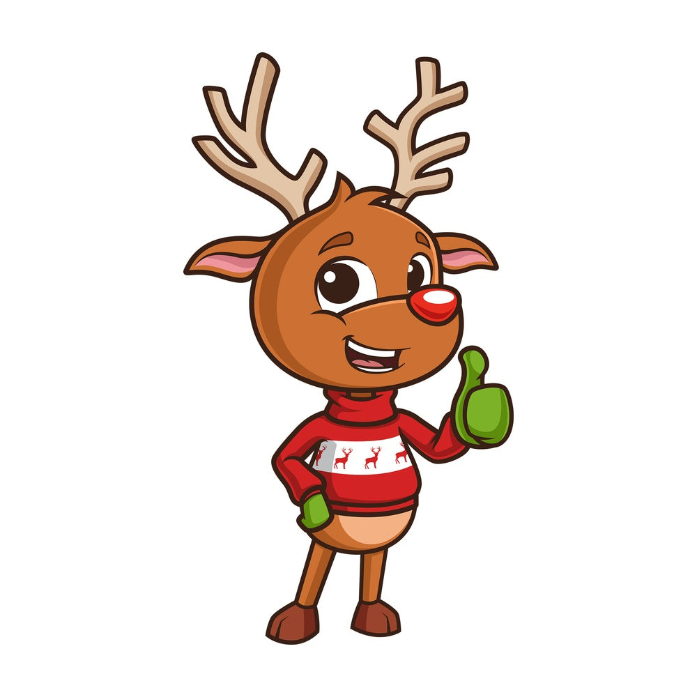 Reindeer thumbs up. PNG - JPG and vector EPS (infinitely scalable).