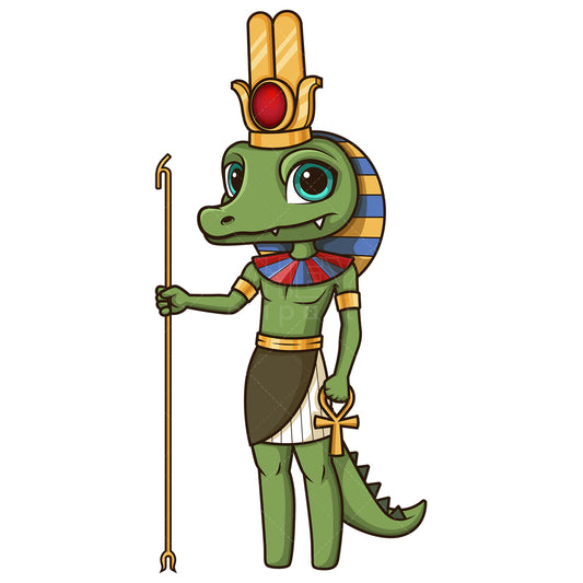 Royalty-free stock vector illustration of the ancient egyptian god sobek.
