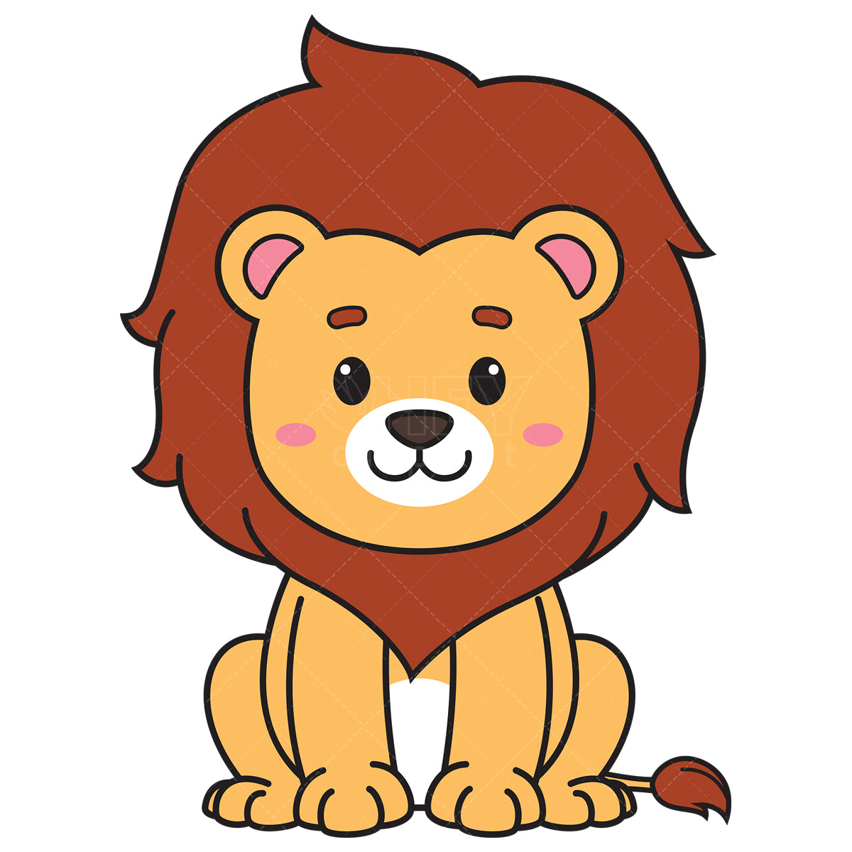 Royalty-free vector illustration of a cute lion.