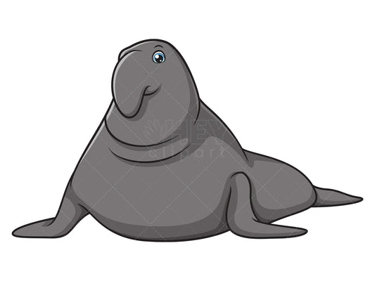 Royalty-free stock vector illustration of a cute sea elephant.