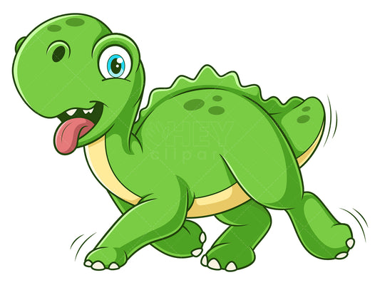 Royalty-free stock vector illustration of a dinosaur dog running.