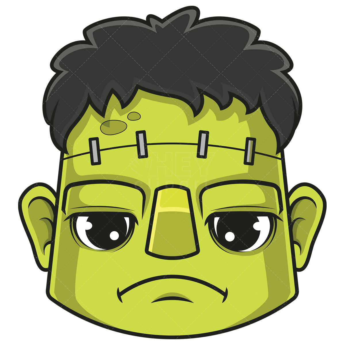 Royalty-free stock vector illustration of a frankenstein head.