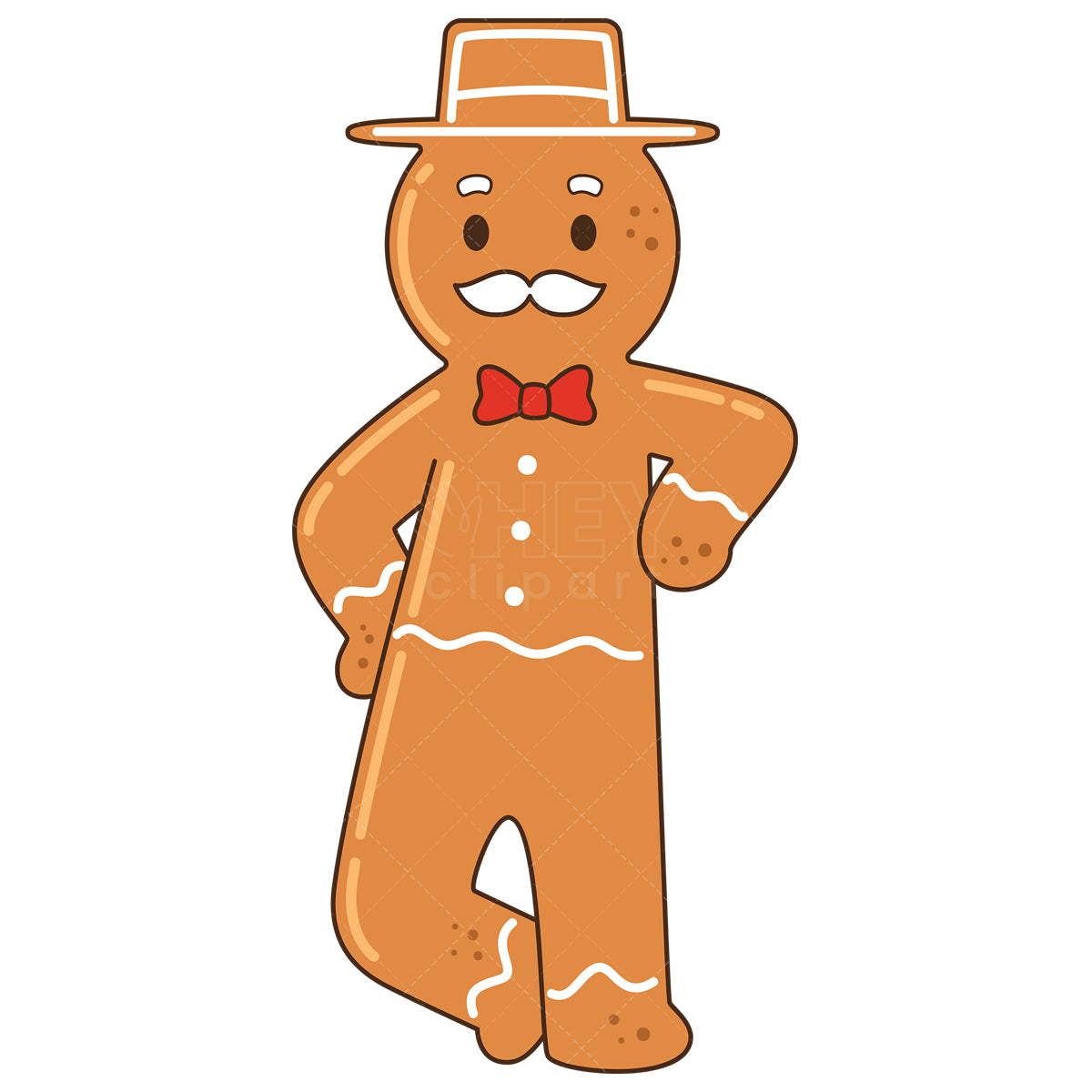 Royalty-free vector illustration of a gingerbread old man with hat.