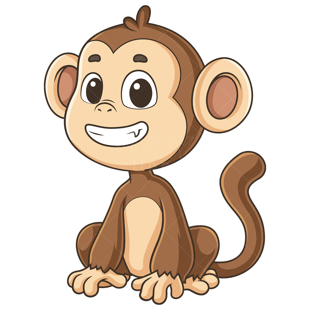 Royalty-free stock vector illustration of a little monkey.