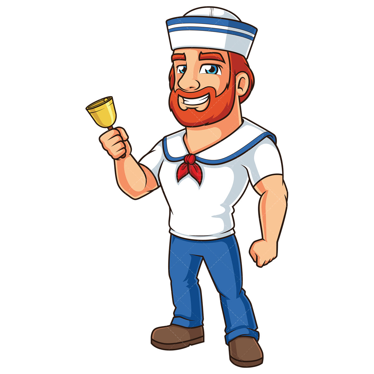 Royalty-free stock vector illustration of a sailor ringing bell.