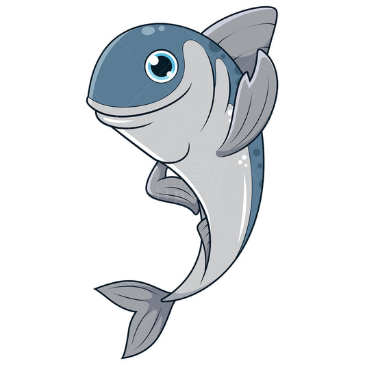 Royalty-free stock vector illustration of a sardine fish waving.