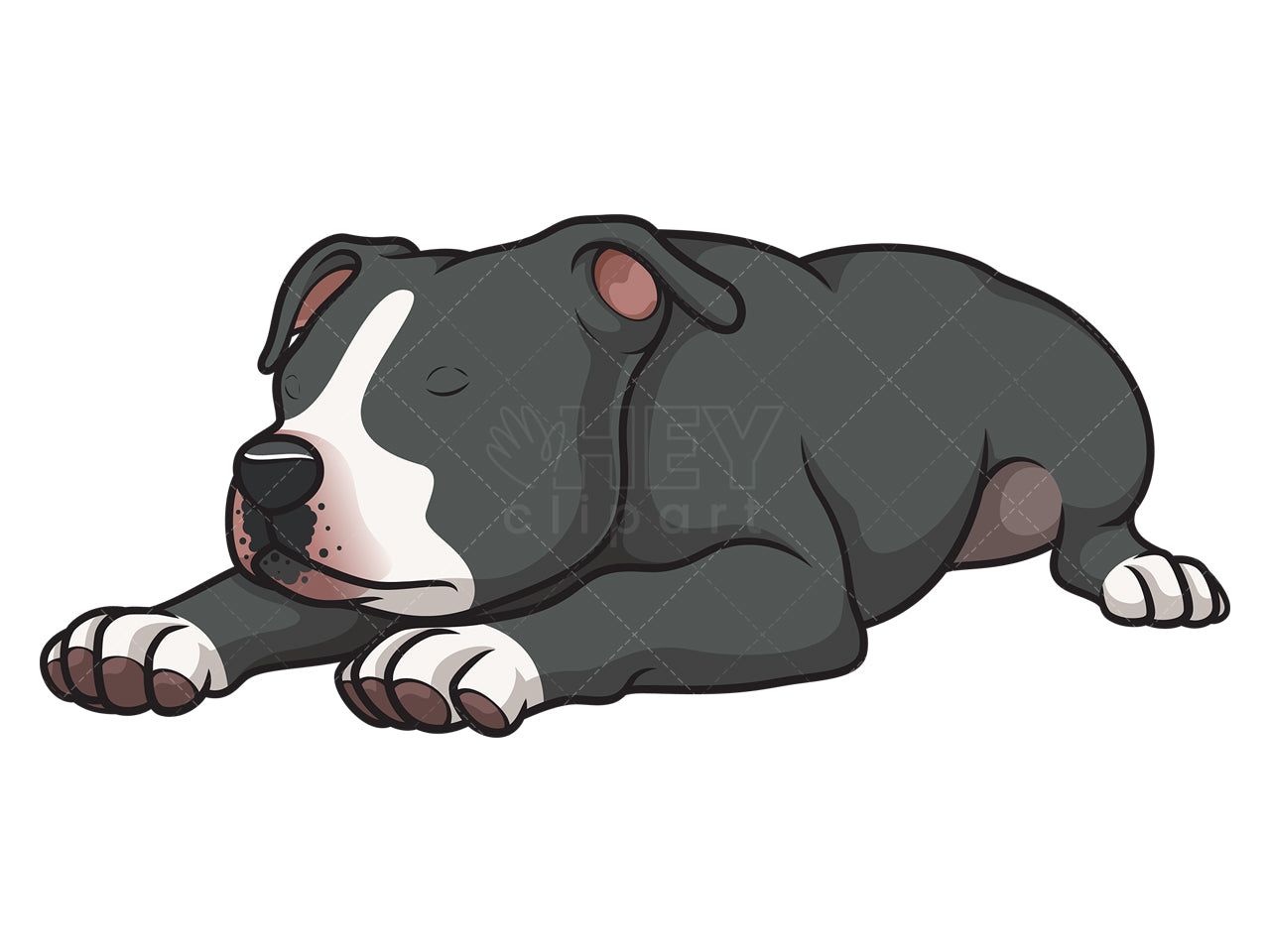 Royalty-free stock vector illustration of a sleeping american staffordshire terrier.