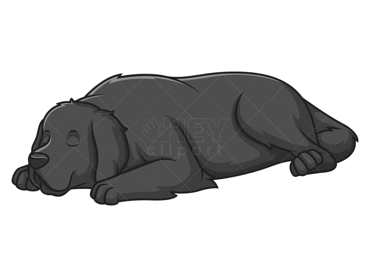 Royalty-free stock vector illustration of a sleeping newfoundland dog.