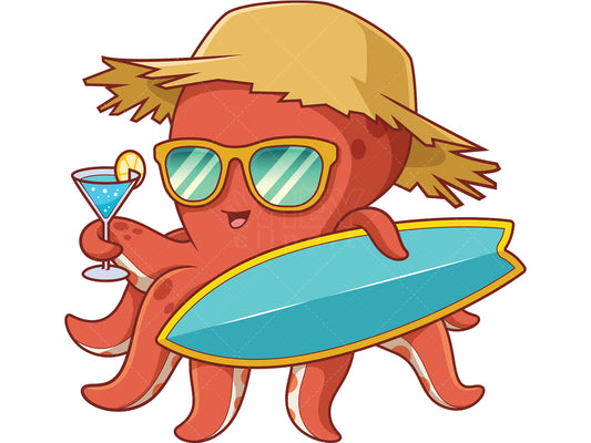 Royalty-free stock vector illustration of a summer octopus.