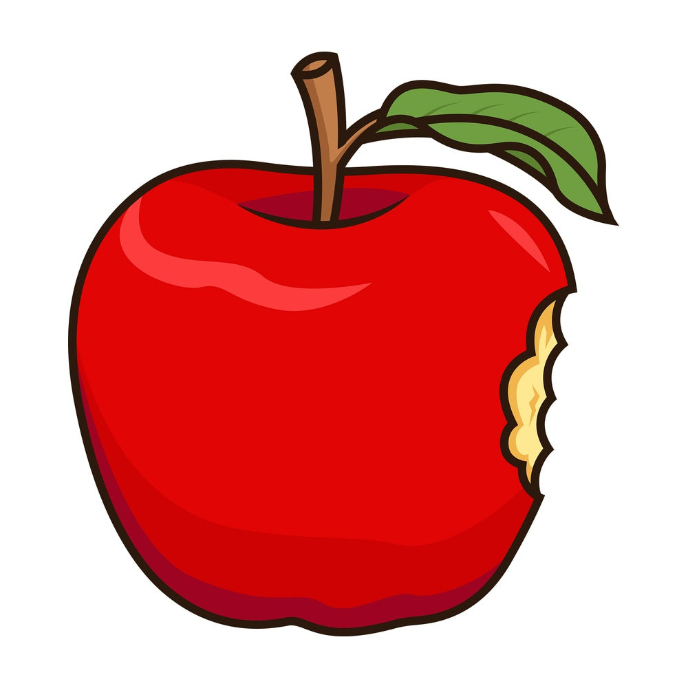 Bitten apple. PNG - JPG and vector EPS file formats (infinitely scalable). Image isolated on transparent background.