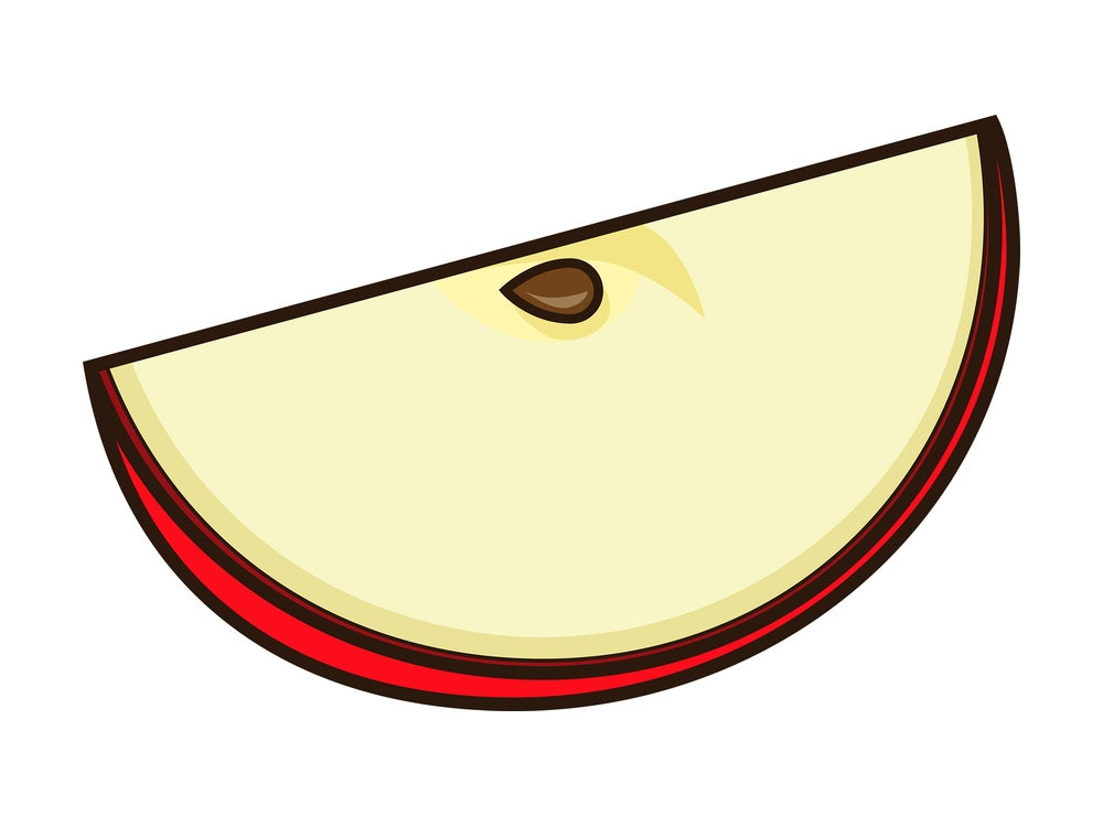 Apple slice. PNG - JPG and vector EPS file formats (infinitely scalable). Image isolated on transparent background.