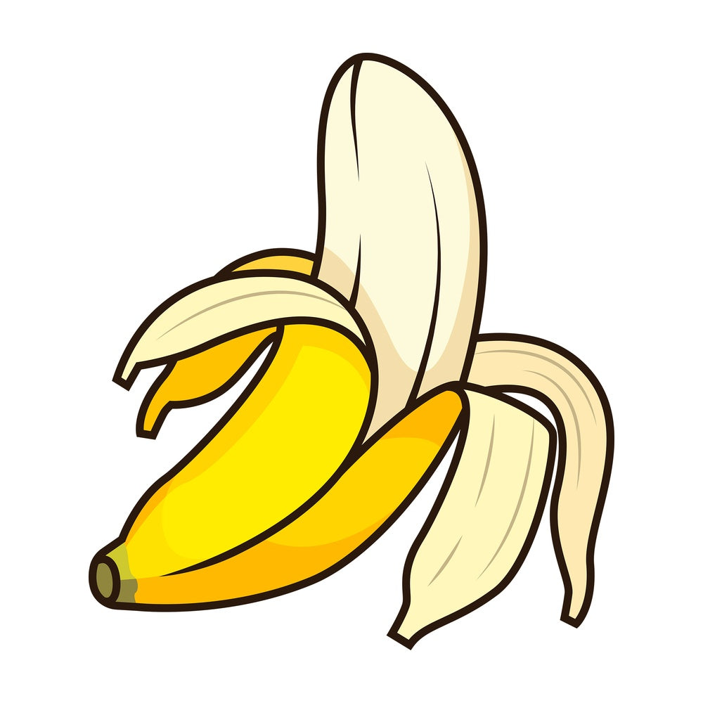 Peeled banana. PNG - JPG and vector EPS file formats (infinitely scalable). Image isolated on transparent background.