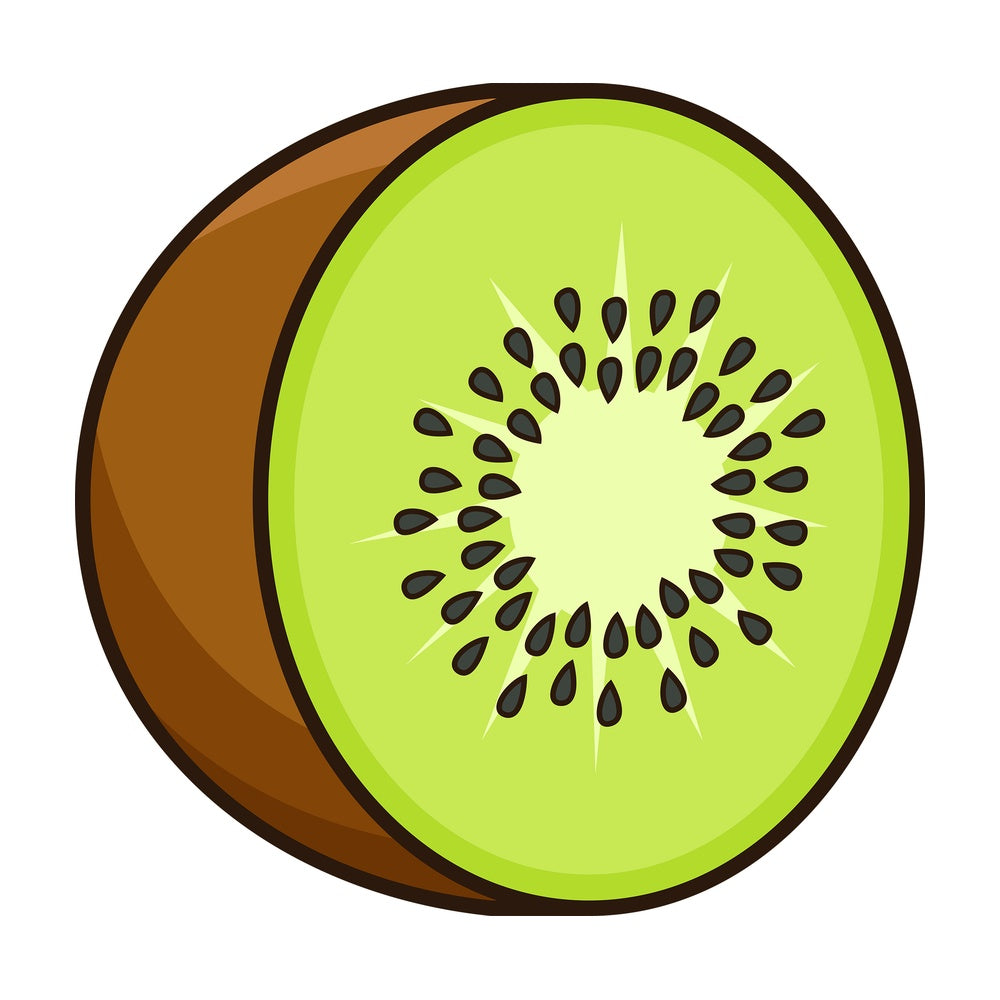 Sliced kiwi. PNG - JPG and vector EPS file formats (infinitely scalable). Image isolated on transparent background.