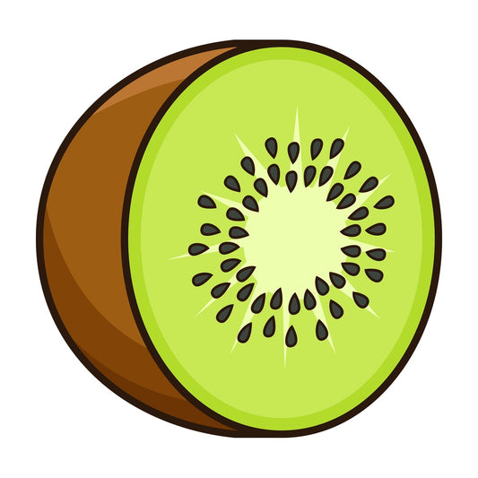 Sliced kiwi. PNG - JPG and vector EPS file formats (infinitely scalable). Image isolated on transparent background.