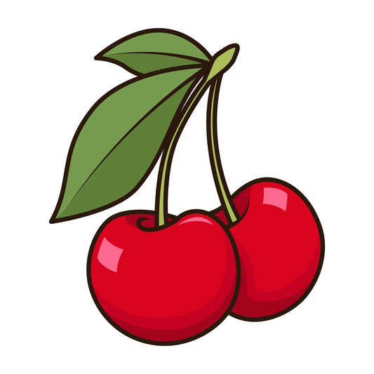 Pair of cherries. PNG - JPG and vector EPS file formats (infinitely scalable). Image isolated on transparent background.