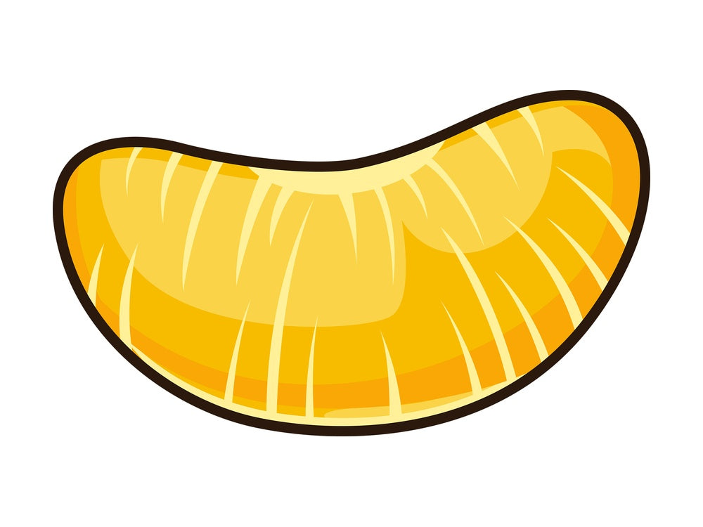 Clementine slice. PNG - JPG and vector EPS file formats (infinitely scalable). Image isolated on transparent background.