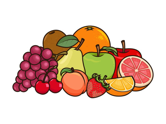 Fruits group. PNG - JPG and vector EPS file formats (infinitely scalable). Image isolated on transparent background.