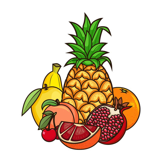 Group of various fruits. PNG - JPG and vector EPS file formats (infinitely scalable). Image isolated on transparent background.