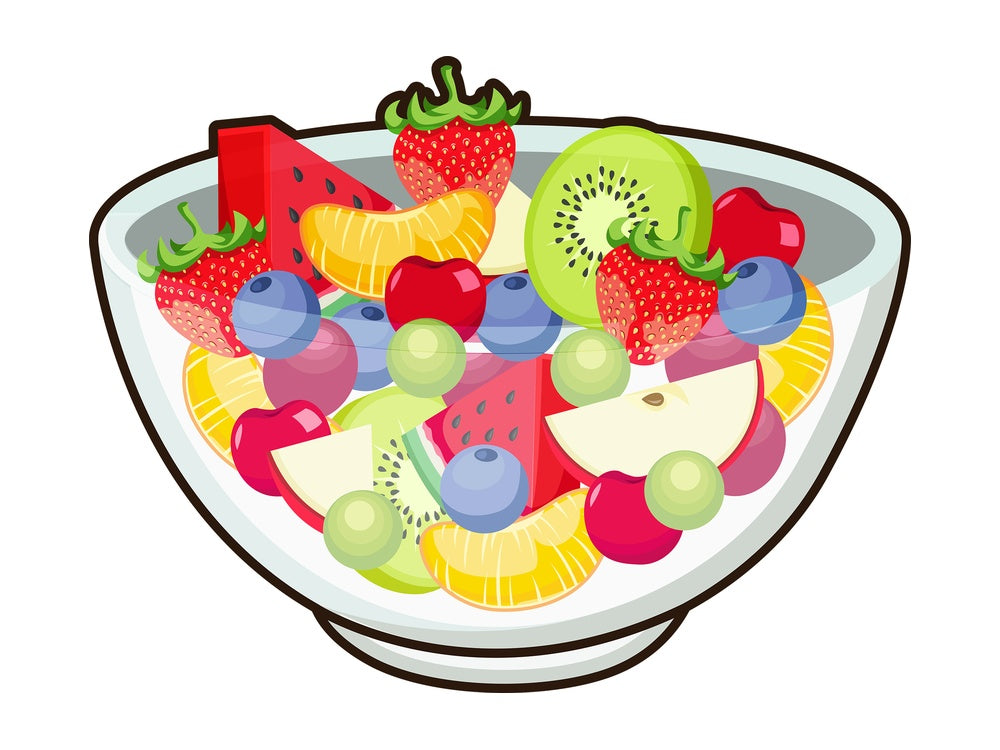 Fruit salad. PNG - JPG and vector EPS file formats (infinitely scalable). Image isolated on transparent background.