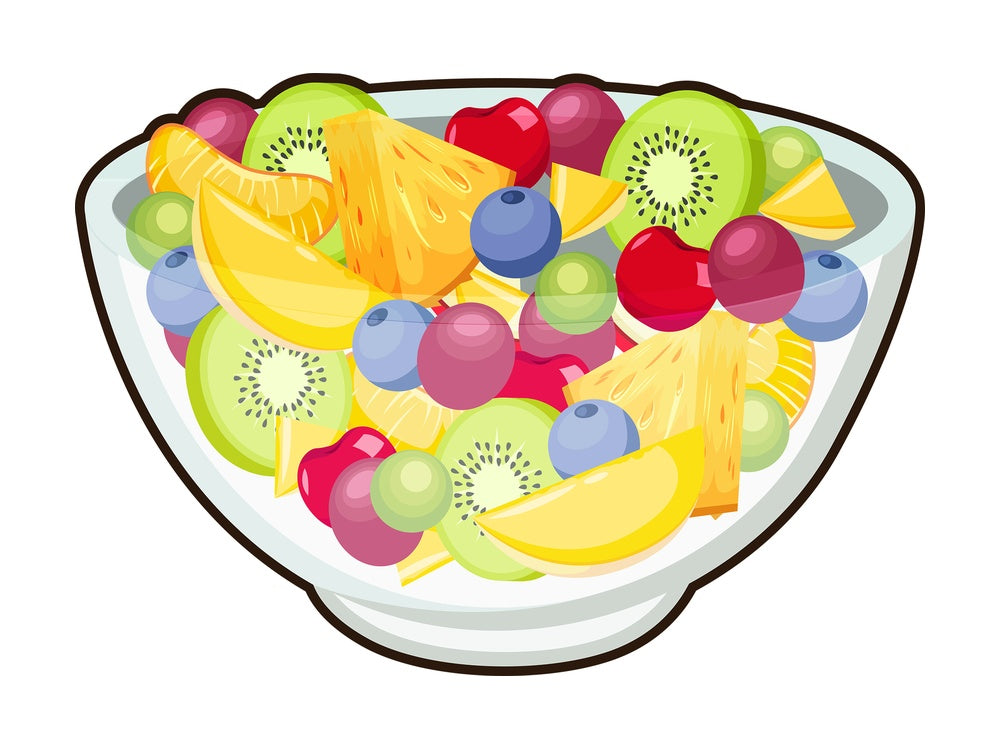 Various fruits in bowl. PNG - JPG and vector EPS file formats (infinitely scalable). Image isolated on transparent background.