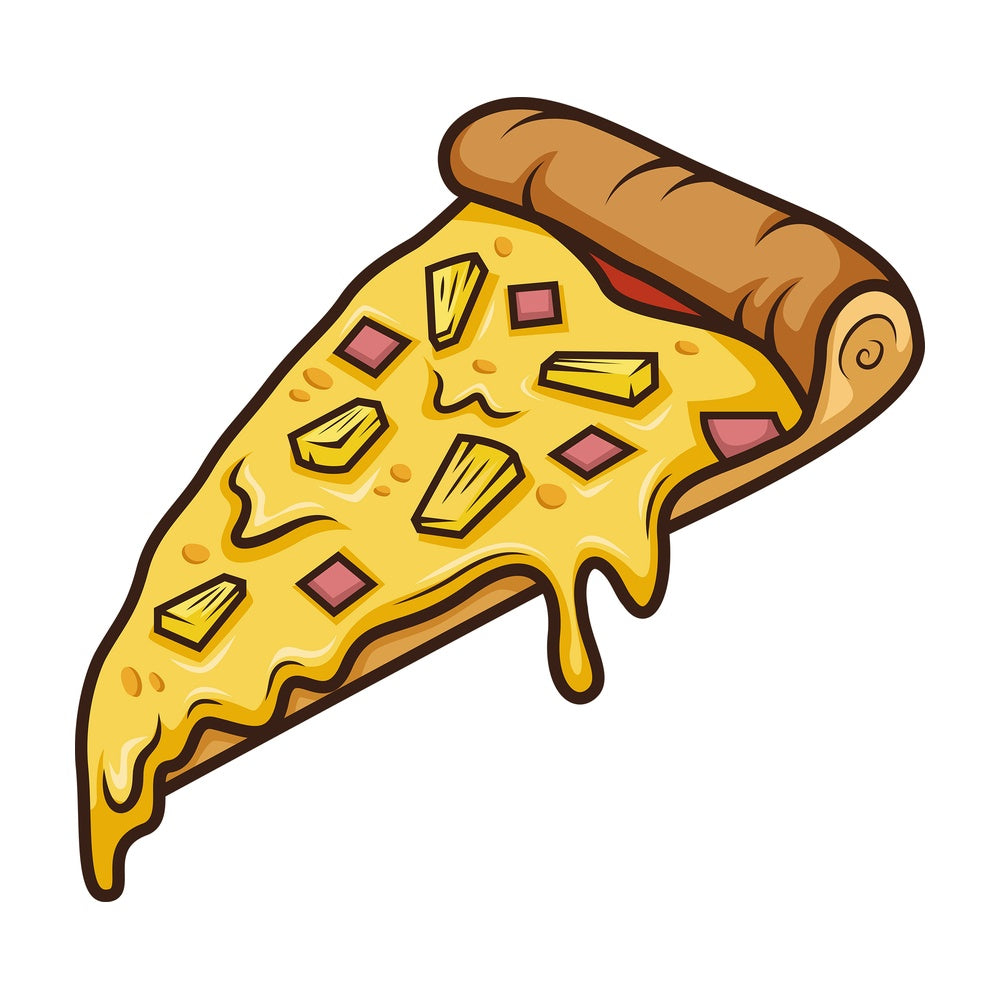 Pineapple pizza slice