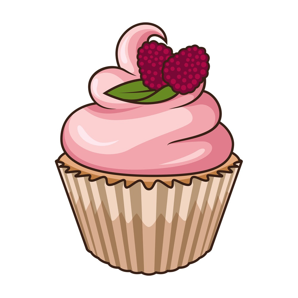 Strawberry cupcake. PNG - JPG and vector EPS file formats (infinitely scalable). Image isolated on transparent background.