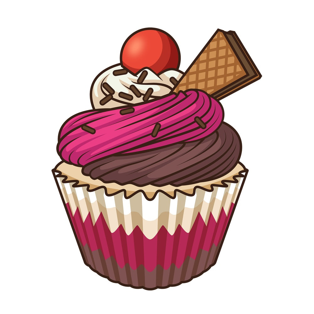 Special cupcake. PNG - JPG and vector EPS file formats (infinitely scalable). Image isolated on transparent background.