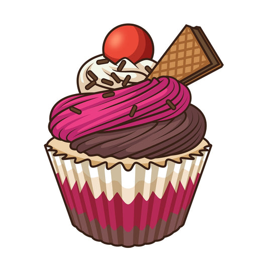 Special cupcake. PNG - JPG and vector EPS file formats (infinitely scalable). Image isolated on transparent background.