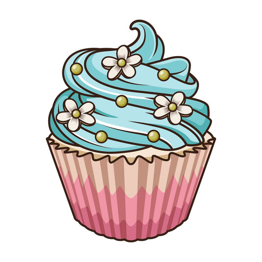 Lavender cupcake. PNG - JPG and vector EPS file formats (infinitely scalable). Image isolated on transparent background.