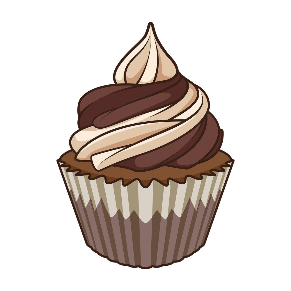 Tiramisu cupcake. PNG - JPG and vector EPS file formats (infinitely scalable). Image isolated on transparent background.