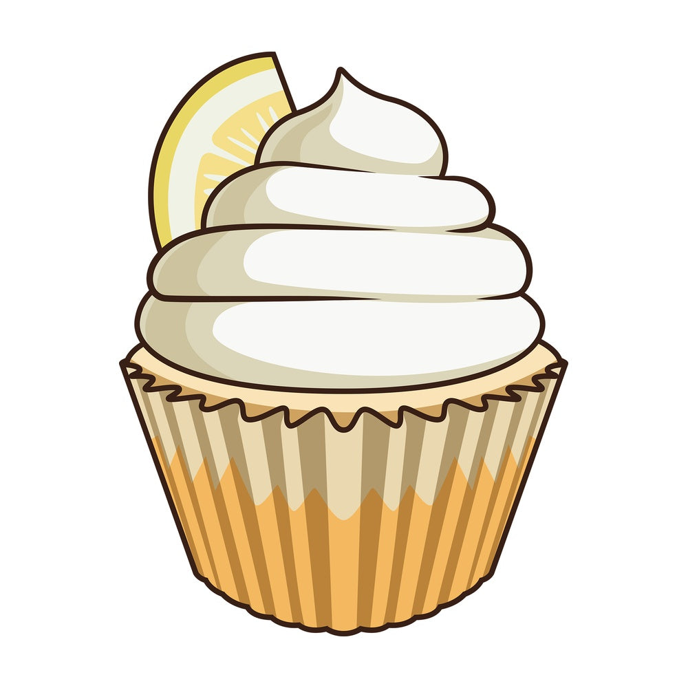 Lemon cupcake. PNG - JPG and vector EPS file formats (infinitely scalable). Image isolated on transparent background.
