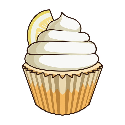Lemon cupcake. PNG - JPG and vector EPS file formats (infinitely scalable). Image isolated on transparent background.