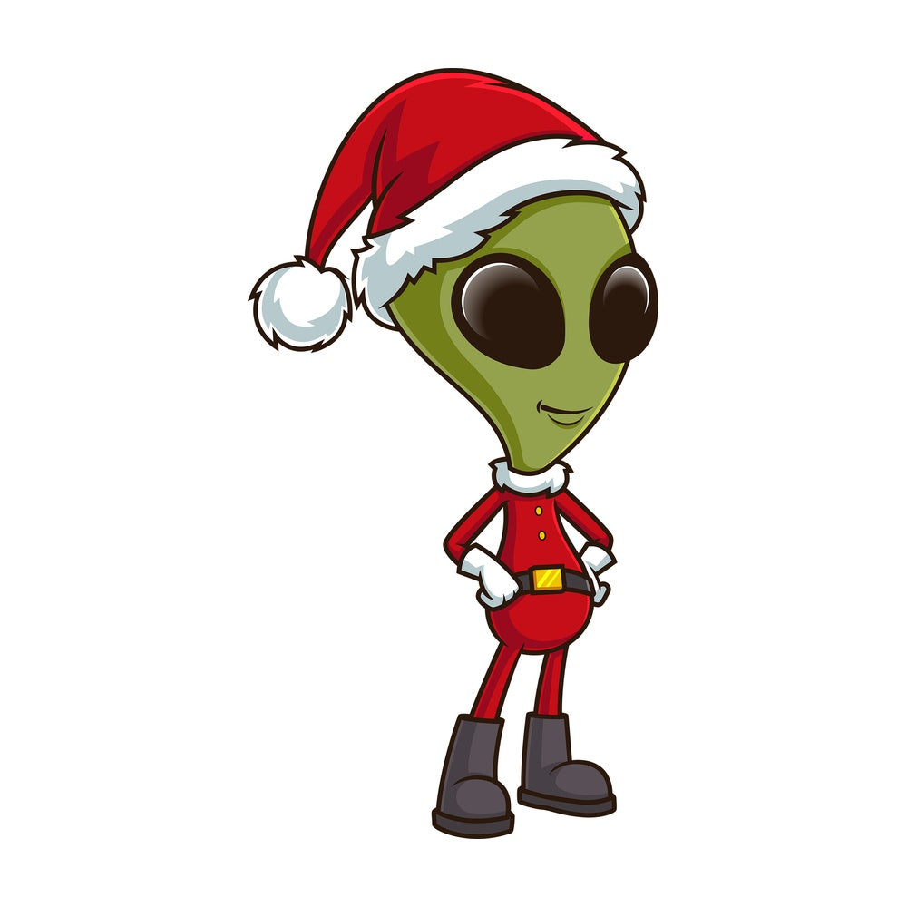 Green alien santa claus. PNG - JPG and vector EPS (infinitely scalable).