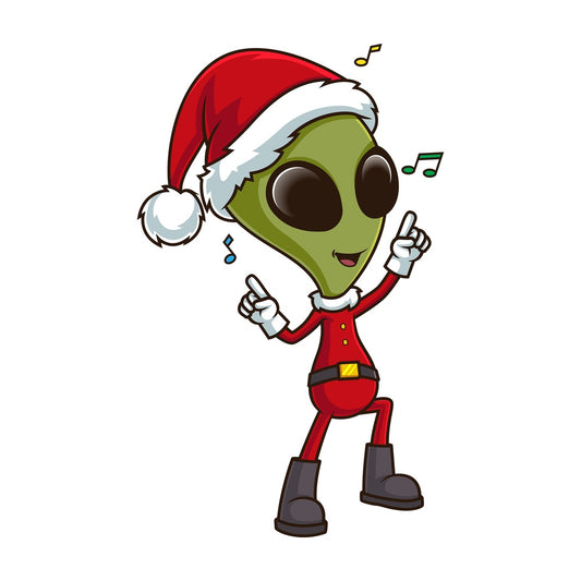 Alien santa dancing. PNG - JPG and vector EPS (infinitely scalable).