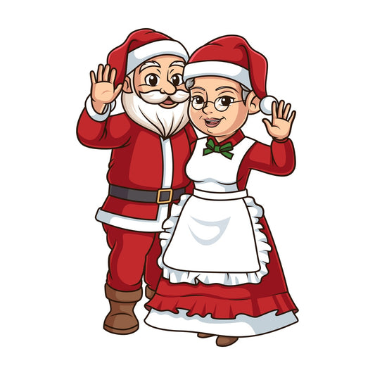 Mr and Mrs santa claus. PNG - JPG and vector EPS (infinitely scalable).