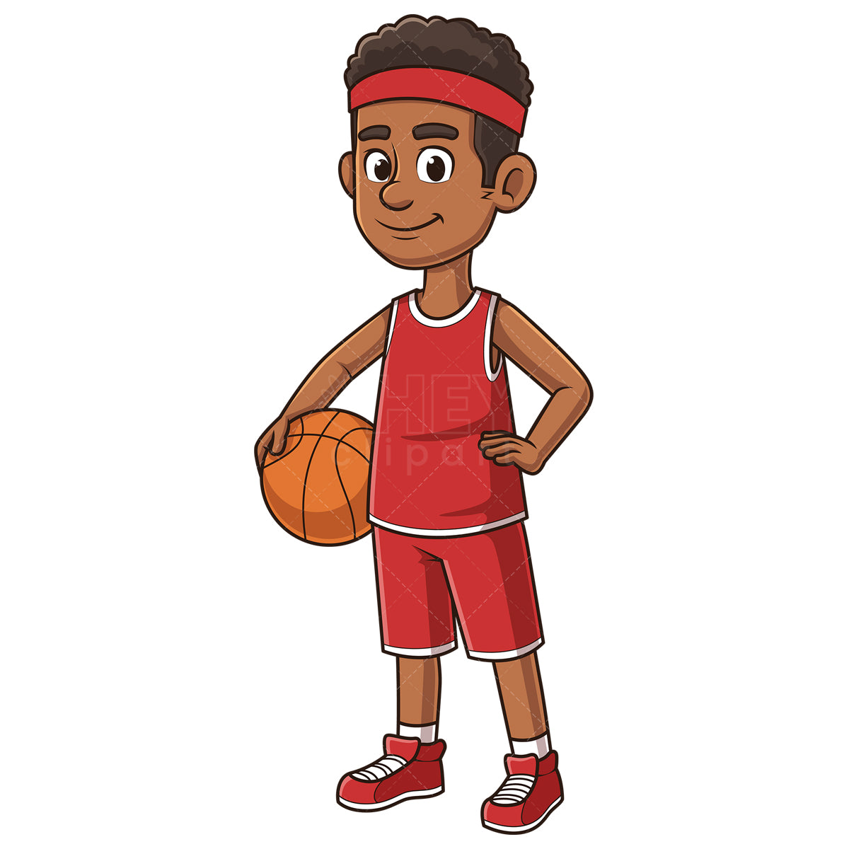 Royalty-free stock vector illustration of an african-american male basketball player.