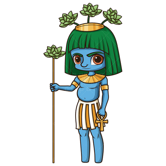 Royalty-free stock vector illustration of the ancient egyptian god hapi.