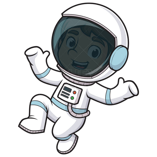 Royalty-free stock vector illustration of an cute astronaut floating.