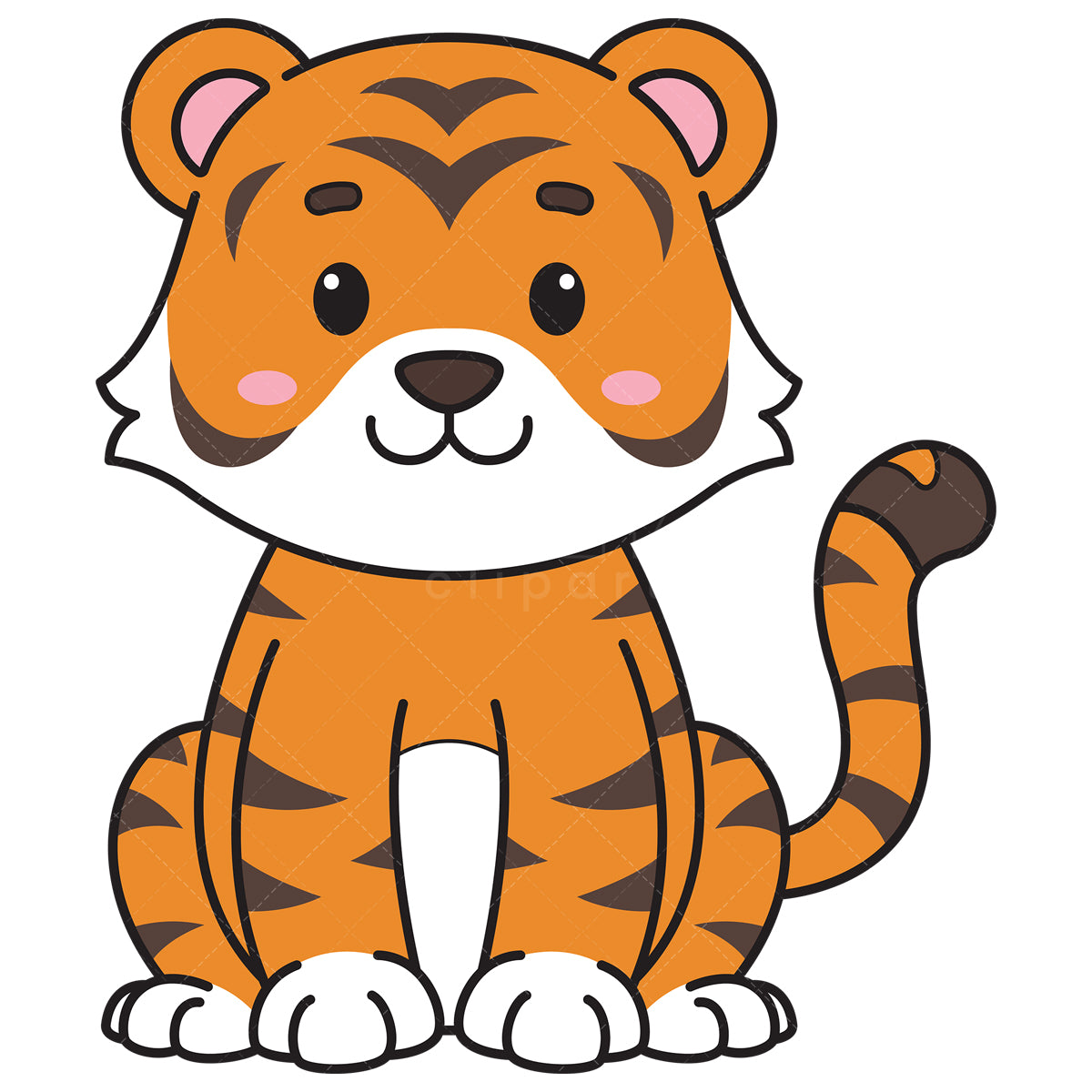 Royalty-free vector illustration of a cute tiger.