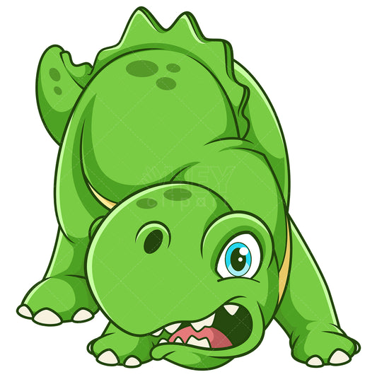 Royalty-free stock vector illustration of a defensive dinosaur dog.