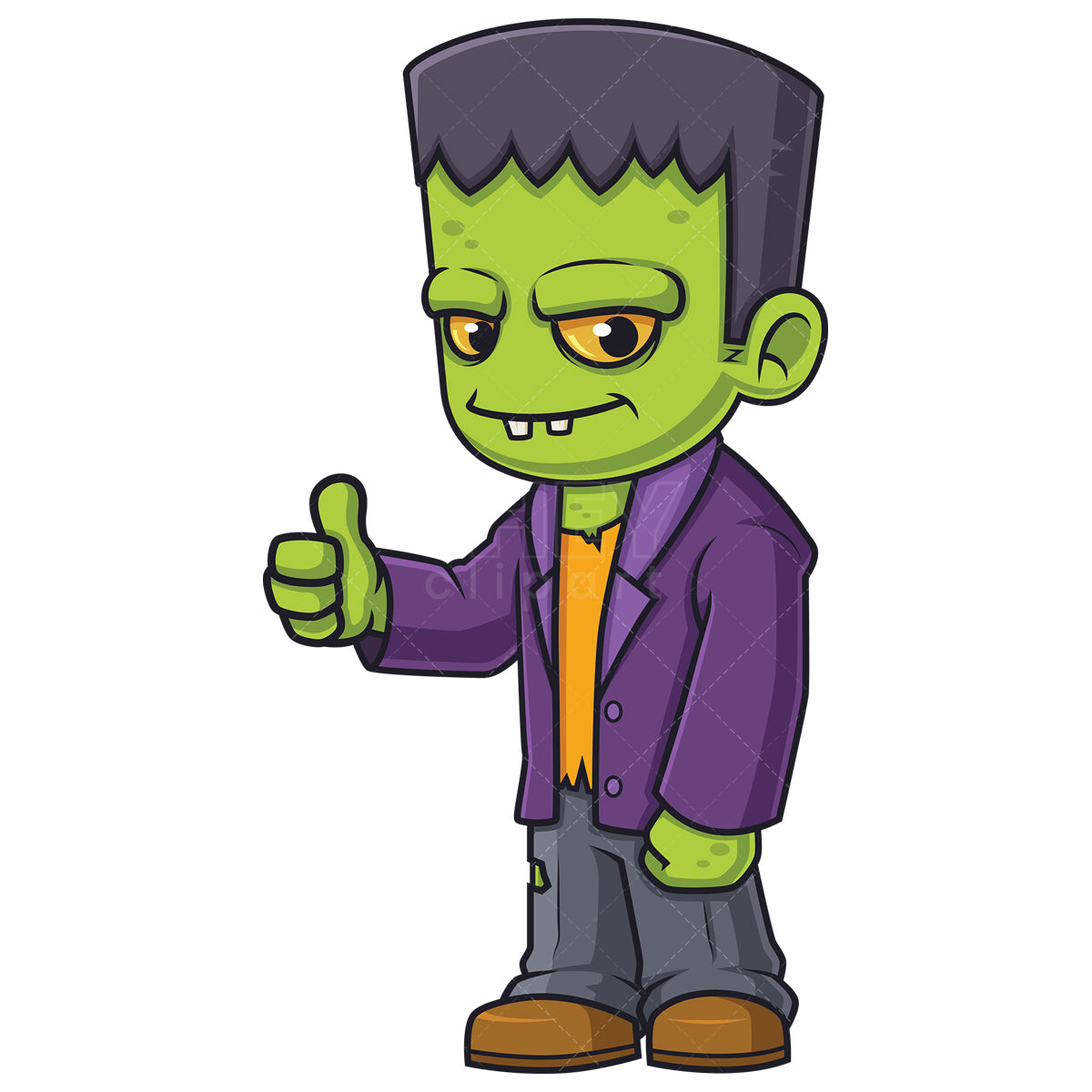 Royalty-free stock vector illustration of a frankenstein kid character.