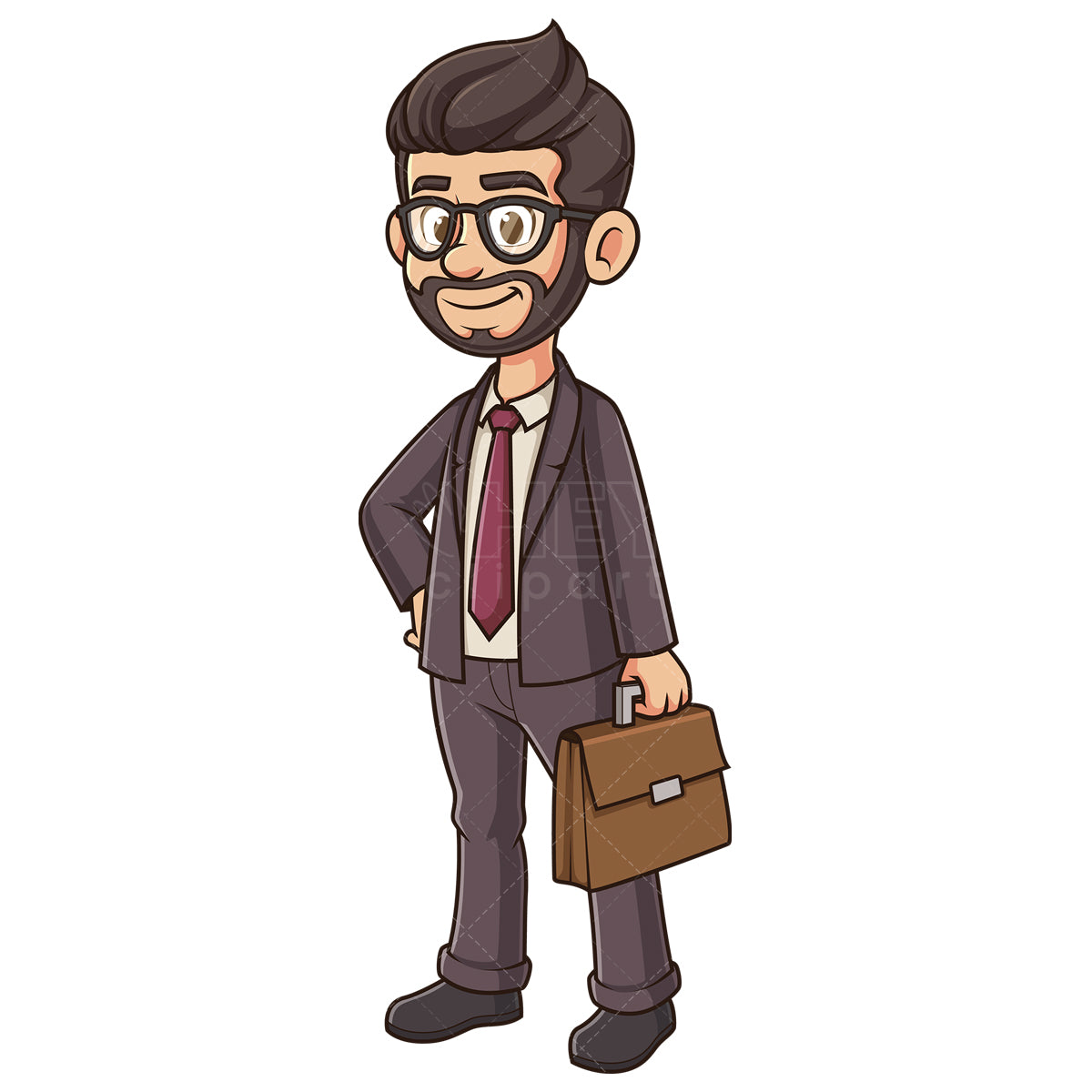 Royalty-free stock vector illustration of a hipster business man.