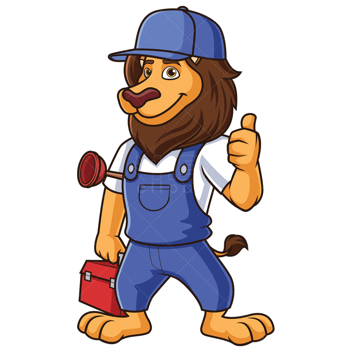 Royalty-free stock vector illustration of a lion plumber.