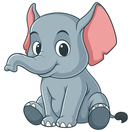 Royalty-free stock vector illustration of a little elephant.