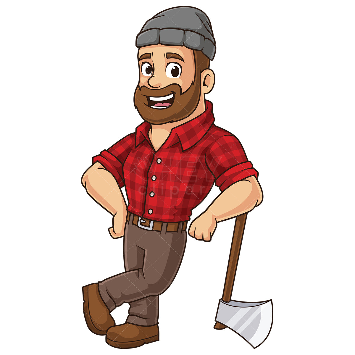 Royalty-free stock vector illustration of a lumberjack with axe.